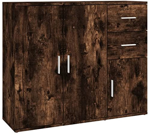 vidaXL Sideboard Räuchereiche 91x29,5x75 cm Holzwerkstoff