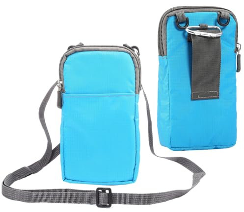 Marsupio per Cellulari Uomo, Borsa Tracolla Cellulare Uomo, Outdoor Piccola Uomo Pochette Sacchetto Clip da Cintura Borsetta con Tracolla Telefono Custodia Porta Smartphone con Schermo 7.2 Pollici