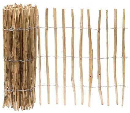 Garmix Staketenzaun Holzzaun Holzlamellen Gartenzaun 5m (120cm 7-8cm)