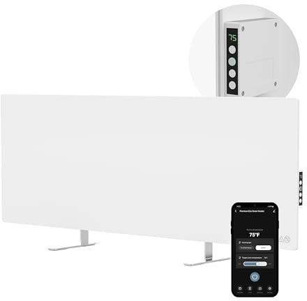 AENO Infrared Heater - With Thermostat - 700 Watt Energy Saving Panel Electric Heater - Smart Wall Mount or Freestanding Space Heater For Indoor with WiFi, Reddot Winner 2023, White