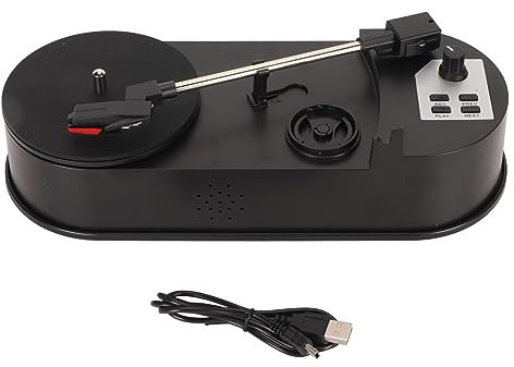 Tragbarer USB zu MP3 Konverter, Plattenspieler, Plattenspieler, Unterstützt 33 45 PRM Vintage Player mit Speicherkartensteckplatz, Unterstützt Externe Lautsprecher