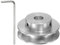 sourcing map Einzelrillen-Riemenscheibe 8mm feste Bohrung 40mm Außendurchmesser Aluminiumlegierung mit Sechskantschlüssel für Bohrmaschine 6mm PU-Rundriemen