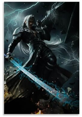 BBAUER Final Fantasy 7 Remake Poster Dekorative Malerei Leinwand Wandkunst Wohnzimmer Poster Schlafzimmer Malerei,Wandkunst Bilddruck Moderne Familienzimmer Dekor 20x30inch(50x75cm)