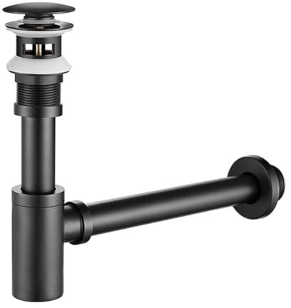 Brass Bottle Trap - Universal 32mm G1-1/4 Adjustable Pop Up Sink Trap for Washbasin Sink & Waste with Overflow Hole, Bathroom Plumbing System