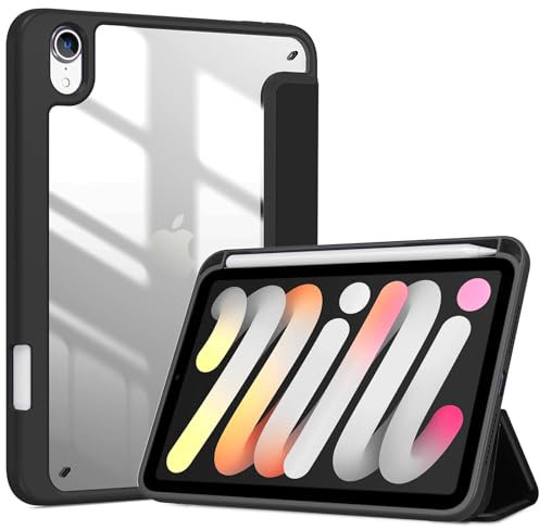 ProCase Smart Case for iPad Mini 7th(A17 Pro) 2024 / Mini 6th Generation 8.3 2021, Protective Cover with Pencil Holder for iPad Mini 7 6 8.3 Inch (A2993 A2995 A2567 A2568 A2569) -Black