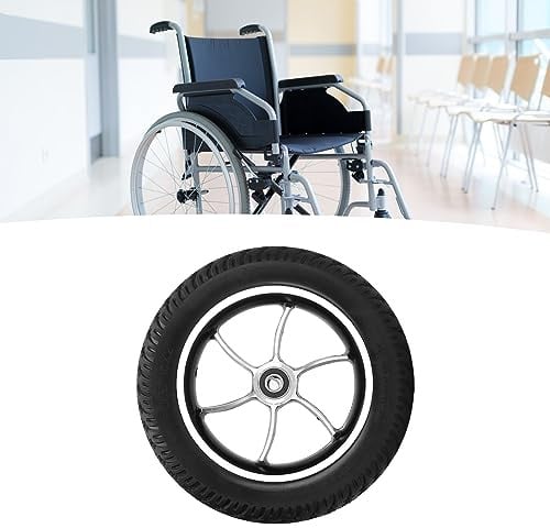 Topyond 240mm Solide Ersatzräder, Ersatz Für Rollstuhl Räder | Rutschfeste Rollstuhlrad, 12mm Lagerinnendurchmesser, für Rollstühle, Rollatoren, Gehhilfen