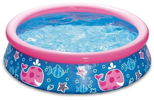HAF® Quick Up Pool in Pinker Optik mit den Maßen 152 x 38 cm - Selbstaufbauender & Selbst tragender Swimming Pool/Gartenpool/Aufstellpool ohne Filterpumpe