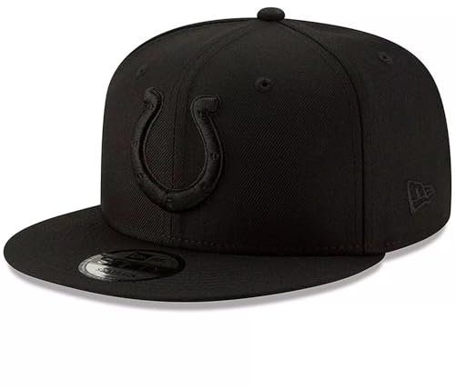 New Era NFL 9FIFTY Black On Black Adjustable Snapback Hat Cap One Size Fits All, Indianapolis Colts, Einheitsgröße