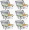 VONLUCE 9L Chafing Dish Set 6 Pezzi Scaldavivande in Acciaio Inox Contenitore Vassoio di Riscaldamento Pentole di Riscaldamento Chafing Dish per Buffet di Catering e Feste (12 x GN 1/2)