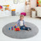 JingZhouYang Rund Teppiche Gegend 120x120CM, Nette Dicke weiche Kreis Teppich, Shag Flauschige Plüsch Teppiche Dekor für Kinderzimmer, Schlafzimmer, Wohnzimmer, Badezimmer (Grau)