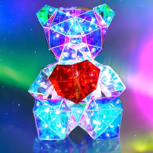 Anywin Veilleuse LED avec ours en peluche coloré, lampe d'ours lumineuse comme cadeau pour votre fille, fille, épouse, petite amie, pour faire une surprise, décoration d'intérieur