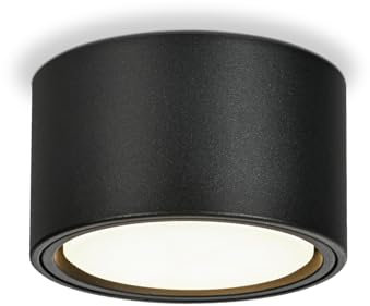 KYOTECH LED Aufbauspot - 3000K Deckenspots Schwarz Matt 6W 550LM GX53 LED Aufbaustrahler - Ø95x55mm Aufputz Aufbauleuchte Deckenlampe Spots Deckenleuchte für Schlafzimmer Wohnzimmer