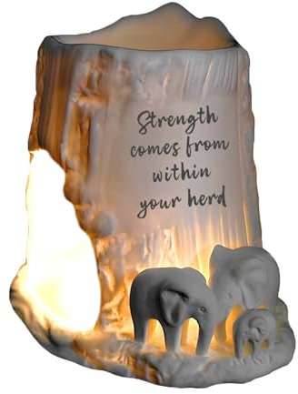 Cello Elephant Tealight Burner - Porcelain Decor, Wax Melt & Essential Oil Burner. Elephant Wax Burner & Ornament, Gifts for Women