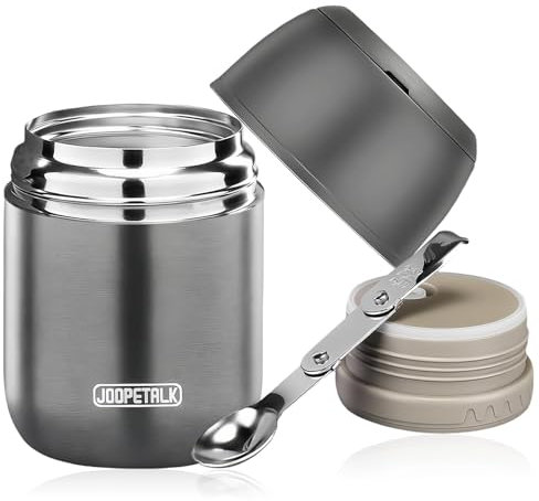 BORDEAG Termo Para Comida,500 ml Recipiente Térmico Para Comida Con Cuchara,Termo Comida Caliente,Inoxidable Recipiente Térmico Para Escuela,Oficina,Sopas,Gachas Para Niños