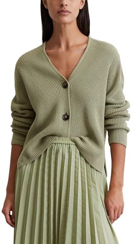 Marc O'Polo Damen Cardigan aus Bio-Baumwolle mit V-Ausschnitt