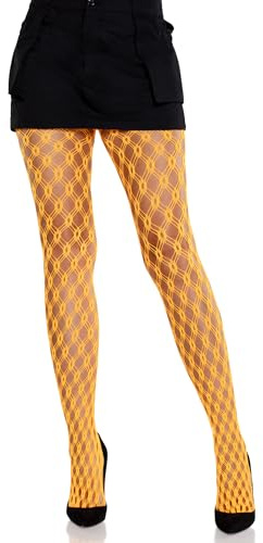 Leg Avenue Women’s Eyelet Net Tights, Neon Orange, One Size