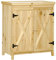 Outsunny Gartenschrank, Gartenaufbewahrungsschrank, mit verzinkter Metallplatte Regal Doppeltür mit Griff Erhöhte Füße aus Massivholz 80 x 45 x 92 cm Naturholz