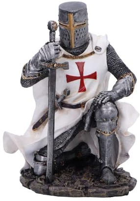 Nemesis Now Figura medieval de caballero templario, escultura renacentista de resina pintada a mano - Postrarse