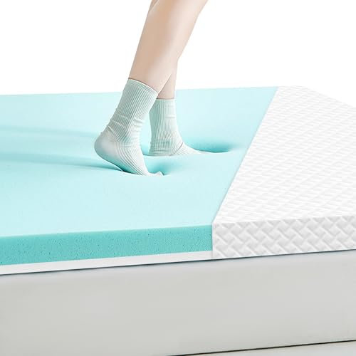 ROYGBIV Topper viscoelástico 7 cm para colchón – Espuma de Memoria Gel refrescante – Funda extraíble – Sujeción ergonómica y Transpirable (90 * 200cm)