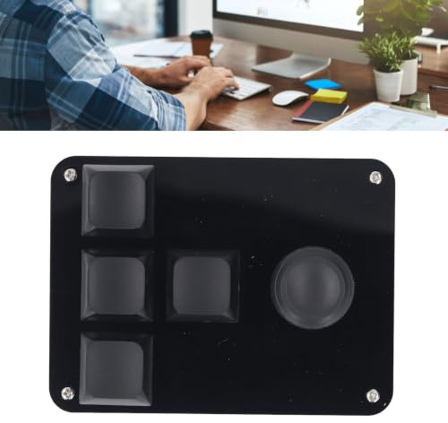 Fafeicy 4 Schlüssel 1 USB Mini Blue Switch Keyboard Programmierbares Makro -mechanische Spiele mit RGB -Licht für Konzerte und Besprechungen Schwarz