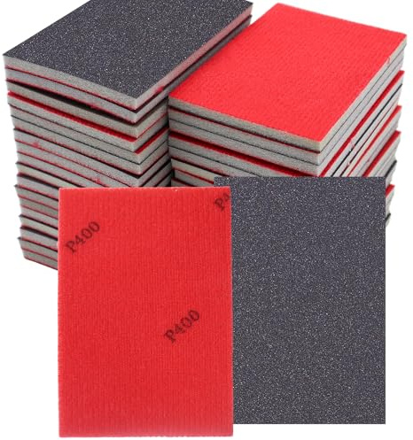 OMJMYY Schleifschwämme, 30 Stück Schleifschwamm Holz Metall, P400 Körnung Flexibles Nass-Trocken-Schleifpapier,Schleifpads für Farbe Trockenbau Autokarosseriereparatur Möbel & Modellbau