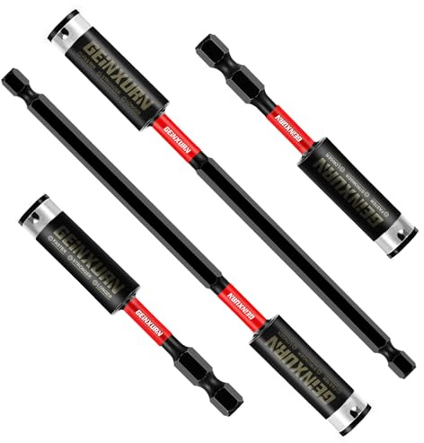 GEINXURN Flexibler Bithalter 300mm Lang, 1/4” Sechskantschaft Magnetisch Universell Bit Halter Extension Schnellwechsel Bohrfutter Verlängerung für den Elektronischen Bohrschrauber