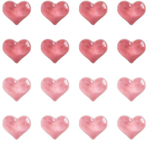 16 PCS 3D Crystal Heart Fridge Magnets, Love Heart Magnet, Cute Refrigerator Magnets for Home Kitchen Office, Artistic Decorative Magnetic Gifts for Women Wife Girlfriend