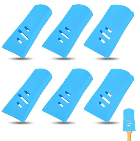 Fukaisu 6pcs Paint Brush Protector Covers, 3 Sizes Highly Flexible Silicone Paintbrush Saver Sleeves Case for Art Studio or Home Improvement Toolbox Container Storage & Organizer Keep Shape (Blue)
