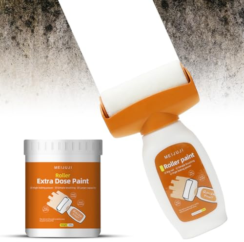 Wandfarbe weißer Roller, 1000g Wandreparaturrolle, Wandfarbe Ausbessern Weiß, Ausbesserungsfarbe Weiss Roller mit Wandreparaturpast, Wandreparatur RollbüRste für Wandkratzer Graffiti Flecken Risse