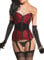 KUOSE Damen Burleske Body Shaper Mieder Vollbrust Corsage Top mit Strapshalter, Farbe Rot/Schwarz, Size 6XL