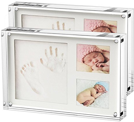 Boxalls Bilderrahmen 9 x 13 cm(3.5 x 5 inch)-2er Set, Acryl Magnetischer Fotorahmen, Doppelseitiges Rahmenloser Rahmen, Klares, für den Desktop