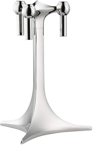 Stoff Nagel Kerzenhalter, Metall, Silber, 23 x 17 cm