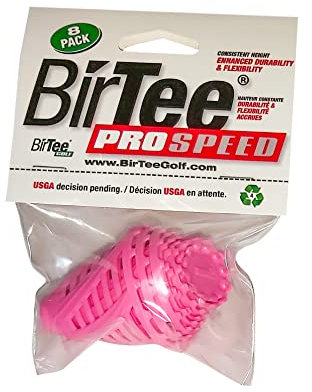 BirTee Golf-Tees PRO Speed Version - Verbesserte Haltbarkeit - 8er Pack für Indoor/Simulator/Winter (Rosa)