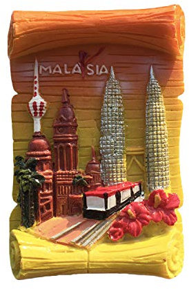 Kuala Lumpur Malaysia 3D Refrigerator Magnet Resin Travel Souvenirs,Handmade Home & Kitchen Decoration Malaysia Fridge Magnet Collection Gift