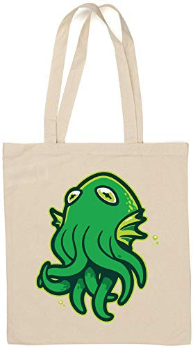 Minimalistic Cthulhu Elder God Horror Einkaufstasche aus natürlicher Baumwolle