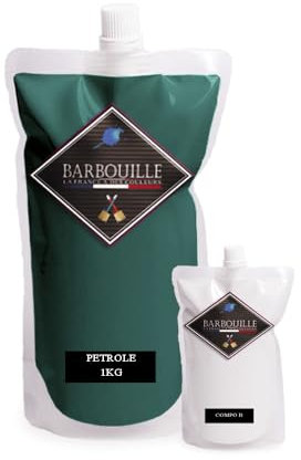 BARBOUILLE - Bar-Résine Pétrole - Résine Epoxy Bi-Composants - Effet Mat - Peinture Mur, Plafond, Boiserie, Carrelage & Métal - Lessivable - COV A+ - Fabriquée En France - 750 ml