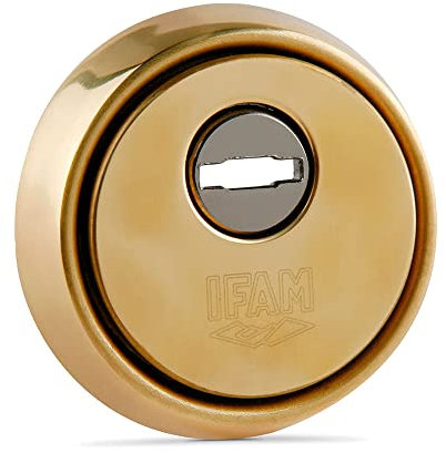 IFAM Escudo Cerraduras ES610, Sistema Protección Anti Mordaza y Anti, Placa de Acero, Color Latón