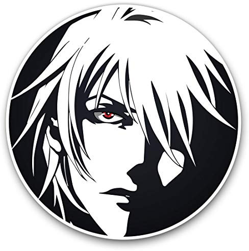 Vinyl Stickers (Set of 2) 10cm - Anime Manga Face Japanese Decals for Laptops,Tablets,Luggage,Scrap Booking,Fridges, 2810