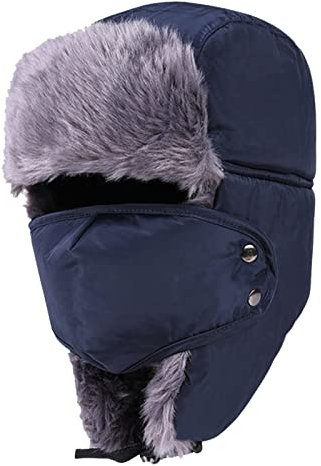 LIANGFANG Wintermütze Unisex Winter Uschanka Russische Mütze mit Ohrenklappe Trooper Trapper Kappe Bombermütze Fliegermütze Jagdmütze Outdoor Camping Warmhalten Winddichte Hut