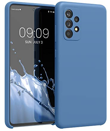 kwmobile Handyhülle für Samsung Galaxy A52 / A52 5G / A52s 5G Hülle - Case Silikon - Kabelloses Laden - Schutzhülle Cover in Jeansblau