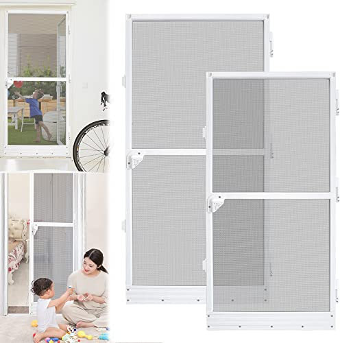 YARDIN Fliegengitter Tür 120 x 240 cm Insektenschutz Balkontür mit Alurahmen Fliegenschutz Insektenschutztür Mückengitter Terrassentür Mückenschutz Tür aus Fiberglasgewebe für Wohnzimmer Balkon (Weiß)