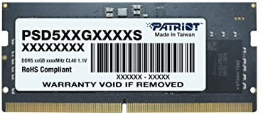 Patriot Signature DDR5 RAM 16GB (1X16GB) 4800MT/s CL40 SODIMM Laptop/Notebook Memory Module - PSD516G480081S