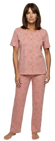 Zeitlos Pyjama Set Damen Kurzarm Knöpfe Allover-Druck