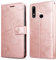 DENDICO Cover per Huawei P Smart Z / Y9 Prime 2019, Portafoglio Custodia in PU Pelle per Huawei P Smart Z / Y9 Prime 2019, Antiurto Cover a Libro con Slot per Carte, Oro Rosa