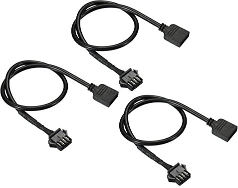 PATIKIL 4 Pin 12V 30cm Long Computer Motherboard Interface to SM4P Female Extension Cable, 3Pack Power Adapter Plastic Metal for RGB Fans LED Strips, Black