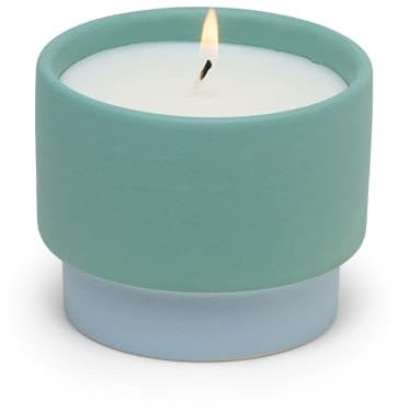 Paddywax Duftkerzen Colour Block Collection Kerze im wiederverwendbaren Keramikglas 170 g Salzwasser Wildleder