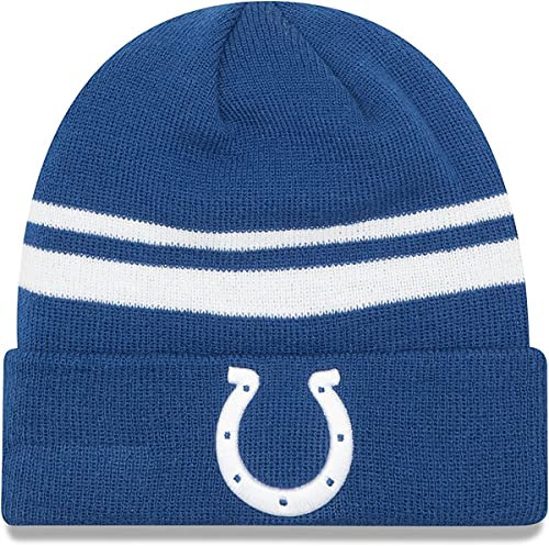 New Era Unisex-Erwachsene NFL Offizielle Sport Knit Classic Striped Knit Beanie Kaltes Wetter Mütze, Indianapolis Colts, Einheitsgr��e
