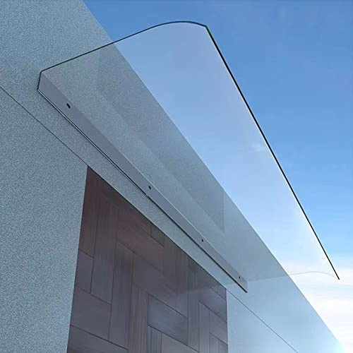 COSMETIZE Auvent de Porte,Marquise de Porte d?Entrée,Toit Marquise en Polycarbonate Porte Résistante,Auvent de Véranda Transparent,Contre la Pluie et UV,pour Garage,Balcon,Fenêtre (50x180cm/20 x71)