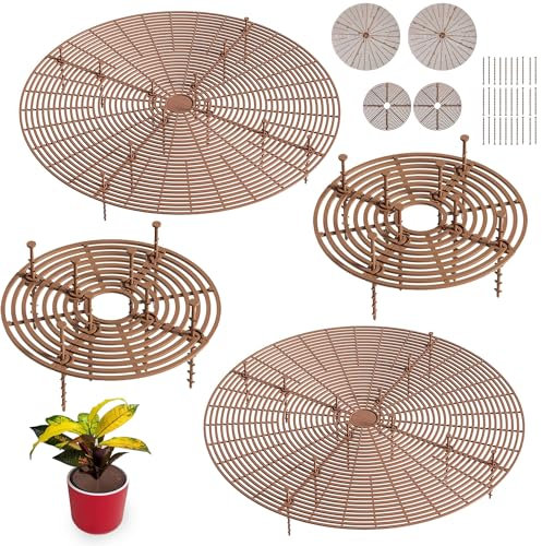 JMIATRY Lot de 4 Protection de Sol pour Pot de Fleurs Grille 52/30CM, Cache-Pots de Fleurs en Grille Pot de Fleur Interieur Contre Animaux, Enfants