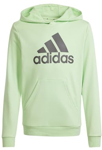 adidas Unisex Kinder Big Logo Essentials Cotton Hoodie, semi Green Spark/Charcoal, 15-16 Years
